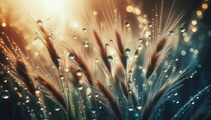 Water droplets on the grass