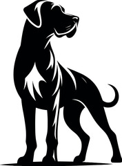 Great Dane Dog Silhouette - Black Vector Cricut Design for T-Shirt Printing