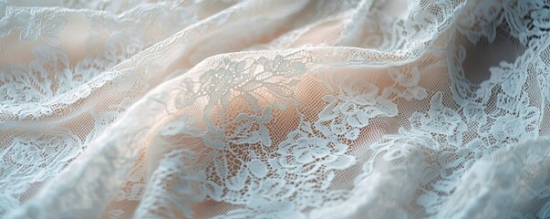 Delicate White Lace Fabric Texture Close-up Photography, Soft Focus, Floral Pattern, Abstract Background, Wedding Theme Lace, Texture