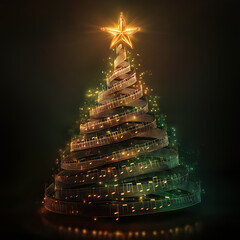Whimsical musical note Christmas tree 