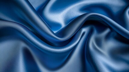 Abstract Blue Silk Drape Texture, Composition, Close-up, Fabric, Background Silk, Texture