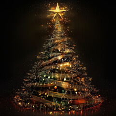 Whimsical musical note Christmas tree 