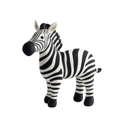 Fototapeta premium A playful cartoon zebra with bold black and white stripes, perfect for children's themes. transparent background.
