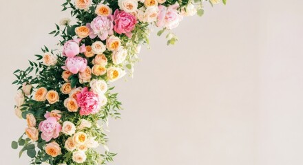 Floral Arrangement with Peonies and Roses