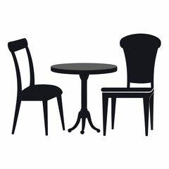 Chair Table A Silhouette Vector