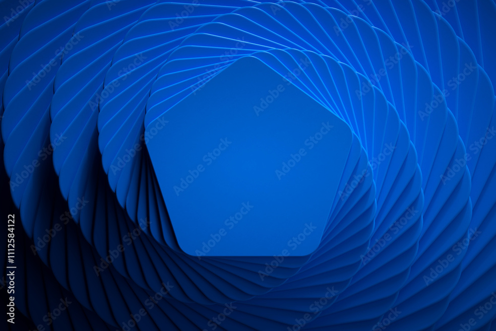 Fototapete 3D rendering with hoops in fancy dynamism. Simulating movement from top to bottom with marked light and shadows. 3D shapes with moving scale.