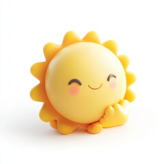 A cheerful cartoon sun character with a smiling face, perfect for children's designs and sunny-themed projects.