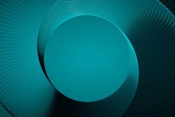 3D rendering with hoops in fancy dynamism. Simulating movement from top to bottom with marked light and shadows. 3D shapes with moving scale.