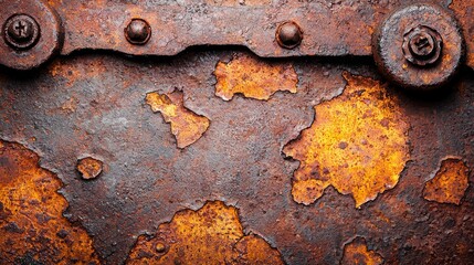 Rusty Metal Texture Close-up of Flaking Paint and Bolts, Corrosion, Decay, Texture, Metal Rust, Texture