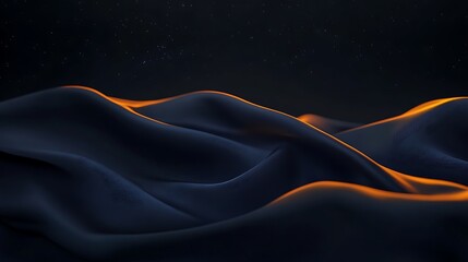 Obraz premium Dark, undulating fabric with warm orange glow.