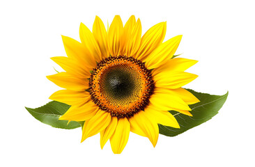 Fototapeta premium A big sunflower with isolated on white background [PNG]