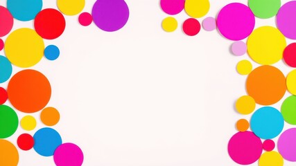 Brightly colored circles arranged symmetrically on a white background, creating a vibrant and visually appealing composition