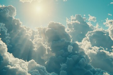 Sun shining through clouds, a bright spot on an overcast sky