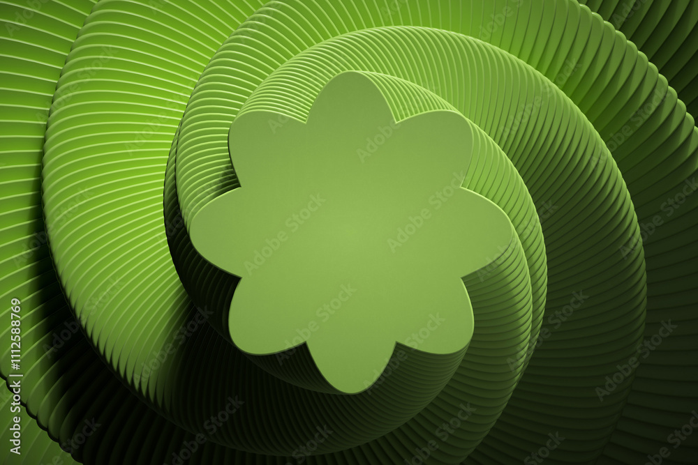 Fototapete 3D rendering with hoops in fancy dynamism. Simulating movement from top to bottom with marked light and shadows. 3D shapes with moving scale.