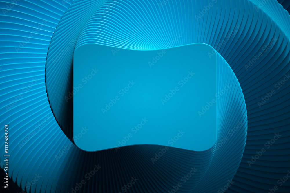 Fototapete 3D rendering with hoops in fancy dynamism. Simulating movement from top to bottom with marked light and shadows. 3D shapes with moving scale.