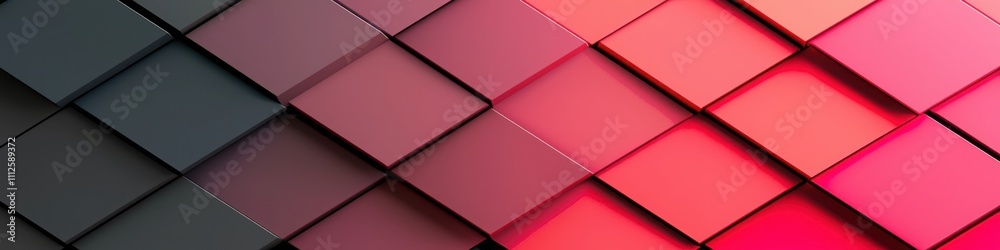 Poster a vibrant, abstract background featuring overlapping geometric shapes in red and dark hues, creating