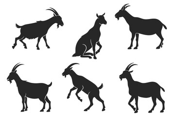 goat silhouettes set