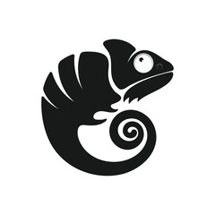 Chameleon logo icon design vector illustration template. Flat style
