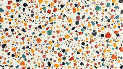 A seamless pattern of colorful confetti on a white background, a vibrant and whimsical design for contemporary interiors