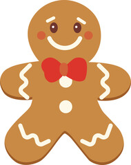 Cute gingerbread man with smile face for Christmas.
