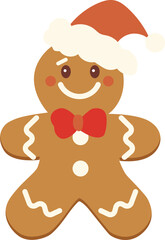 Cute gingerbread man with smile face for Christmas.