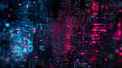 Fototapeta premium Cyberpunk Cityscape: Neon-Drenched 3D Render of a Digital Metropolis. AI Generated