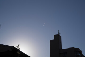 sunset over the city