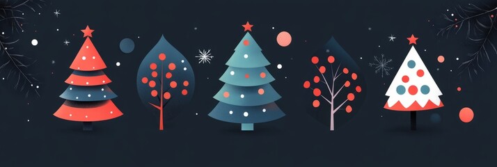 Obraz premium Christmas and New Year Greeting Cards. Vector illustration concepts for background, greeting card, party invitation card, website banner, social media banner, marketing material.