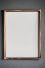 Fototapeta premium Empty golden frame on dark background, minimalistic concept