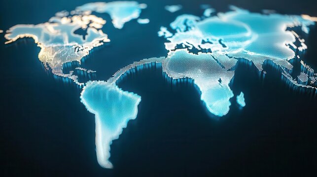 Digital representation of Western Unions money transfer path, flowing between cities worldwide, Western Union, global financial transaction
