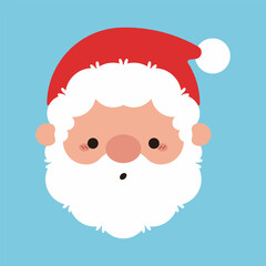 Funny Santa Claus head vector cartoon illustration.