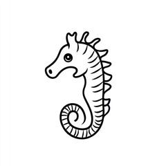 Fototapeta premium Here's a and keyword list for your image.. Cute cartoon seahorse illustration.