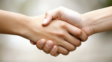 Warm, Intimate Outdoor Handshake - Symbolizing Agreement and Connection