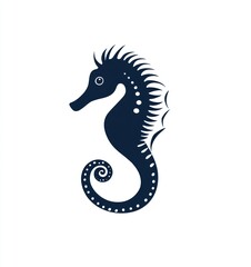 Fototapeta premium Here's a and keyword list for your image.. Elegant stylized seahorse silhouette.