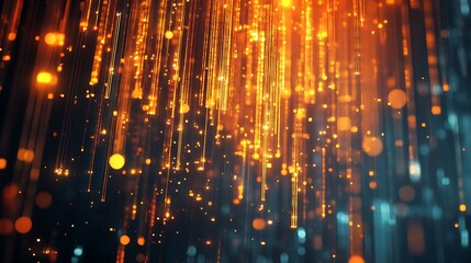 Glowing Financial Data Visualization on Blurred Cinematic Background 