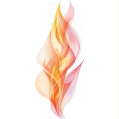 Abstract fire on white, artistic flame shapes, flat design illustration