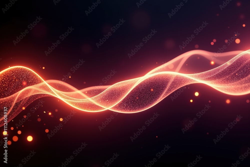 Canvas Prints abstract glowing orange wave with light particles on dark background for dynamic designs.