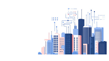 Fototapeta premium Exploring ethical ai principles in a futuristic cityscape a vision for sustainable urban living regulations and technological harmony