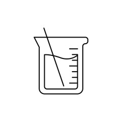 Outline icon of a test measuring cup, for Flask.