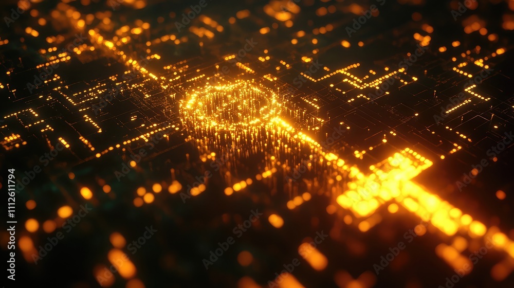 Poster a symbolic key floating over a glowing binary code stream