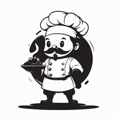 Chef man character for restaurant logo Design vector on white background.