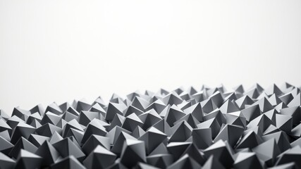 Obraz premium Abstract Geometric Pattern of Interlocking Grey Pyramids with a Minimalistic White Background
