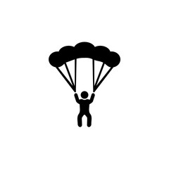 Paragliding, glider, parachute, jumping icon isolated on white background .