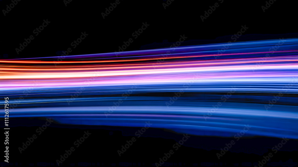 Poster vibrant light trails in motion against a dark background creating abstract patterns for artistic and