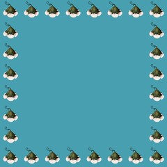 Illustration of a Flower Fairy hat pattern on a green background 