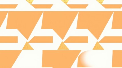 Abstract geometric pattern with overlapping shapes in pastel orange and gold tones