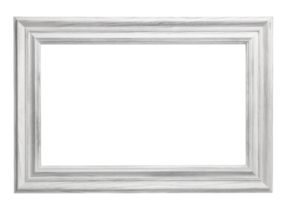 White and gold ornate frame with transparent background for composing