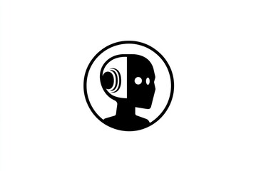 Obraz premium Futuristic AI head profile, robotic, technology, brain.