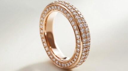 Elegant Rose Gold Ring with Sparkling Diamonds Showcasing Exquisite Craftsmanship and Timeless Beauty, Perfect for Special Occasions and Everyday Elegance