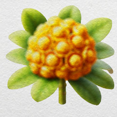 Yellow Flower in Watercolor Style with clipping path